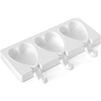 silikomart Finger Food Herz - Molde para Helados pequeños con Forma de corazón- Color Blanco